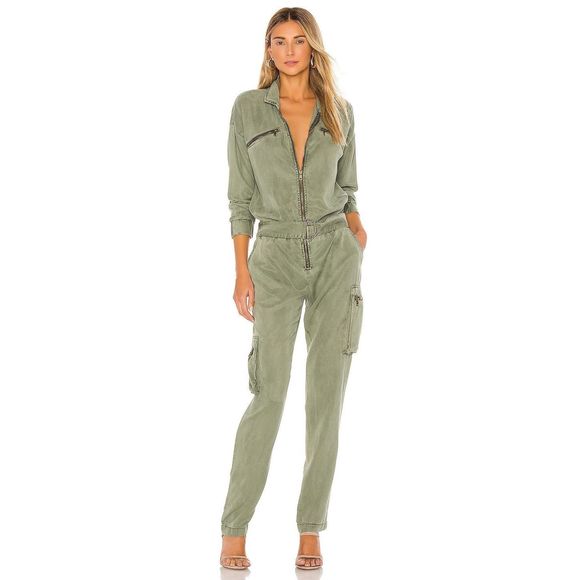 New *FLAW* YFB CLOTHING x REVOLVE Valencia Jumpsuit Basalm Size S MSRP $198